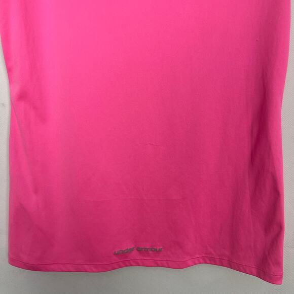 Under Armour Heat Gear Semi Fitted Athletic Wear Pink Top Size Small - Picture 6 of 9